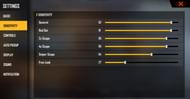 Example of sensitivity settings for 8 GB RAM mobiles (Image via Garena)